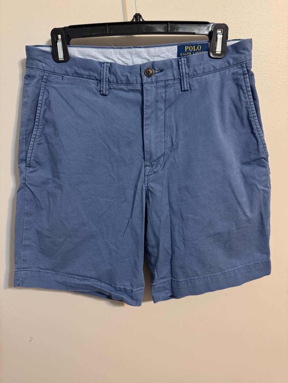 Polo by Ralph Lauren Men's Light Blue Cotton Twill Chino Shorts Stretch 30